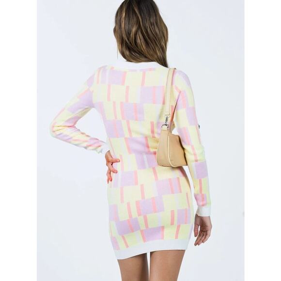 Princess Polly Shyla Sweater Button Down Mini Dress Pastel Size Medium NWT - Picture 5 of 9